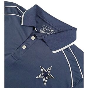 Dallas Cowboys Polo Shirt Mens MEDIUM Blue Short Sleeve Golf Casual TEAM APPAREL